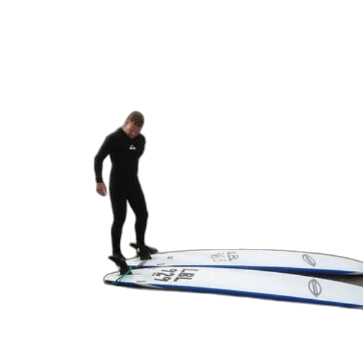 staff, 3d render, two, surfers, wetsuits, stand, next, their transparent PNG cut-out