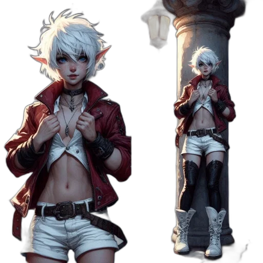 jacket, weapon, staff, concept art, fantasy art, anime, 3d render, monochrome transparent PNG cut-out