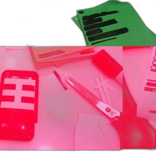 neon, vibrant, pink, table, various, items, including, phone transparent PNG cut-out