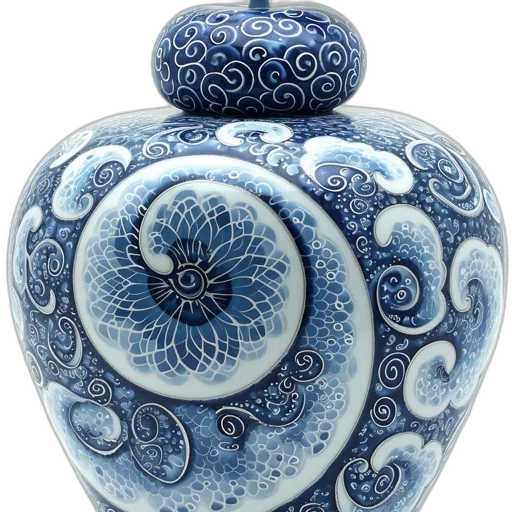 jewelry, bottle, photorealistic, blue, image, shows, porcelain, vase transparent PNG cut-out