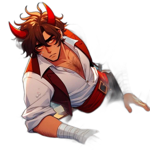 staff, concept art, pixel art, fantasy art, anime, red, animated, figure transparent PNG cut-out