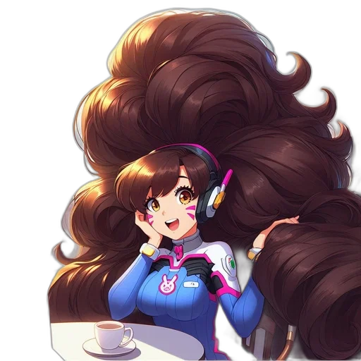 hair, staff, crown, face, anime, cartoon, concept art, pixel art transparent PNG cut-out