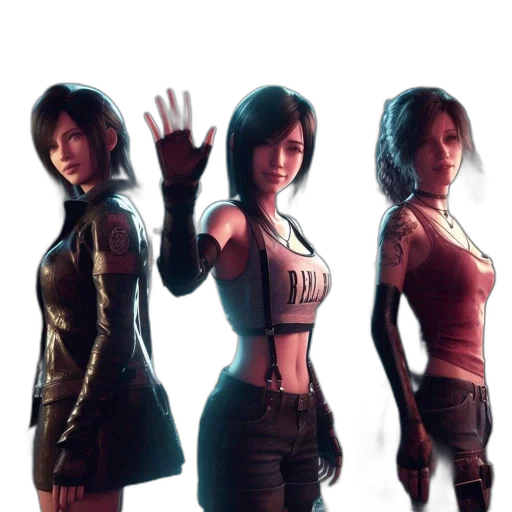 concept art, 3d render, cyberpunk, photorealistic, golden, dark, earth tones, three transparent PNG cut-out