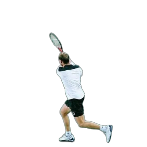 staff, photorealistic, tennis, player, action, green, court, wearing transparent PNG cut-out