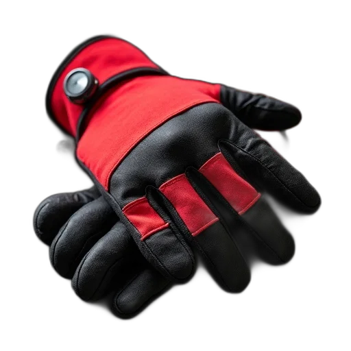 jacket, 3d render, cyberpunk, red, black, mechanic, glove, safety transparent PNG cut-out