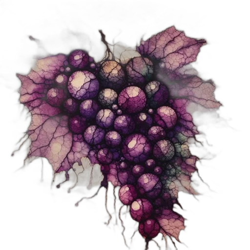 flower, crown, food, umbrella, photorealistic, watercolor, concept art, dark transparent PNG cut-out