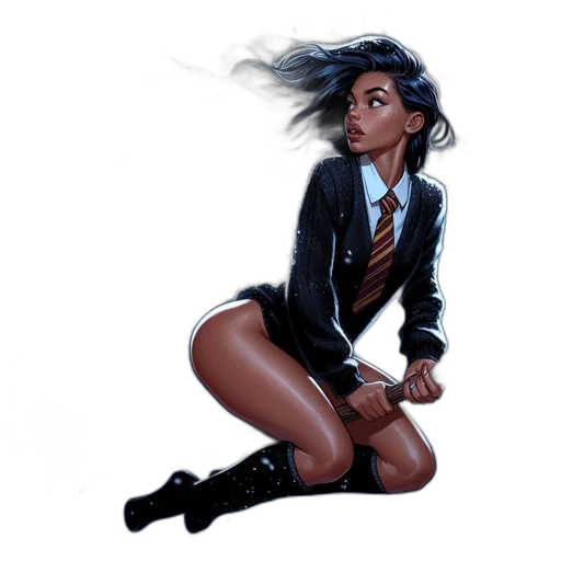 jacket, staff, comic book art, concept art, fantasy art, cartoon, neon lights, dark transparent PNG cut-out