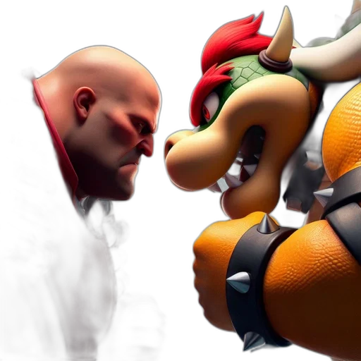 concept art, 3d render, photorealistic, two, animated, characters, one, wearing transparent PNG cut-out