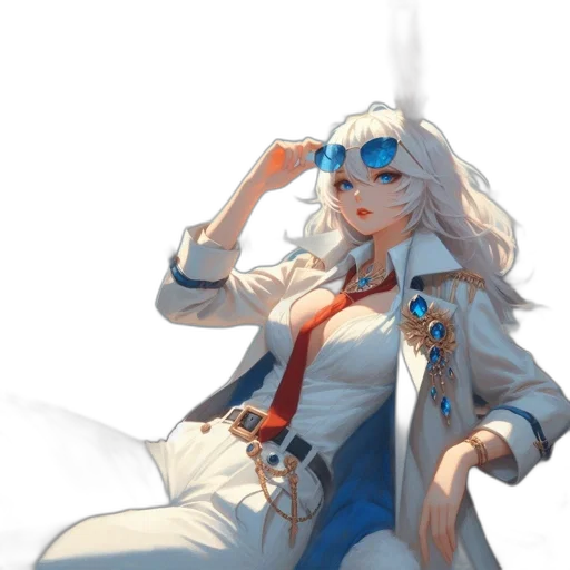 jacket, staff, weapon, crown, concept art, anime, pixel art, fantasy art transparent PNG cut-out