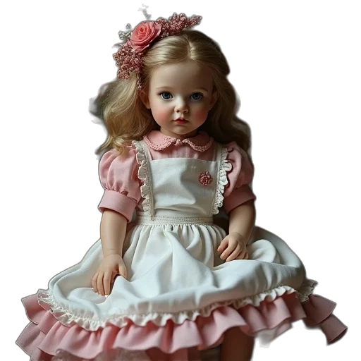 dress, jewelry, face, photorealistic, 3d render, oil painting, porcelain, doll transparent PNG cut-out