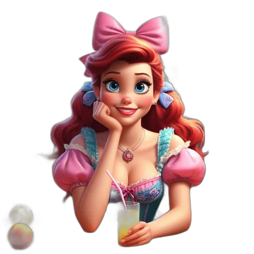 dress, jewelry, crown, 3d render, cartoon, photorealistic, concept art, young transparent PNG cut-out