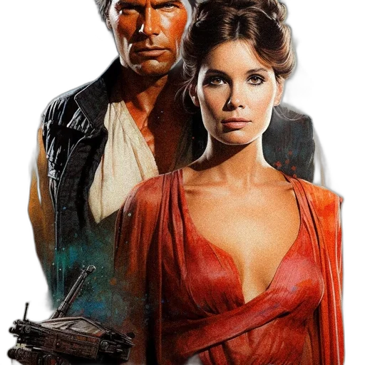 concept art, comic book art, fantasy art, photorealistic, red, star, wars, characters transparent PNG cut-out