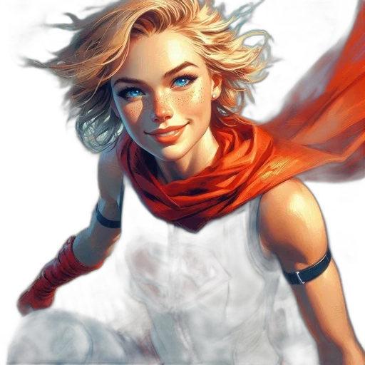 face, fantasy art, comic book art, concept art, photorealistic, red, colorful, golden transparent PNG cut-out