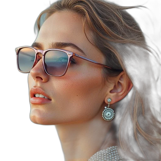 jewelry, face, photorealistic, 3d render, pastel, blue, colorful, neon transparent PNG cut-out
