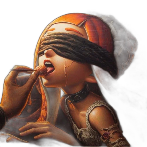 face, hat, jewelry, mask, fantasy art, photorealistic, oil painting, concept art transparent PNG cut-out