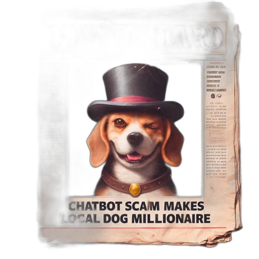 hat, creature, animal, robot, antique, newspaper, called, dog transparent PNG cut-out
