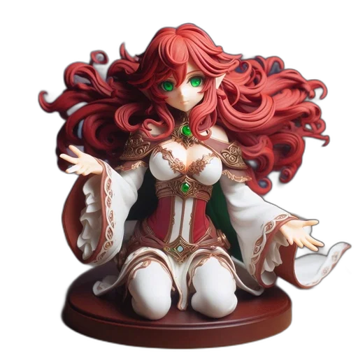 concept art, fantasy art, 3d render, pixel art, animated, seated, female, figure transparent PNG cut-out