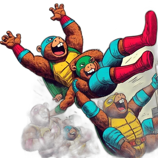 concept art, comic book art, pixel art, 3d render, underwater, animated, bears, wearing transparent PNG cut-out