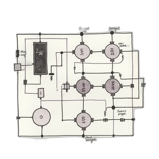 robot, wiring, diagram, shows transparent PNG cut-out