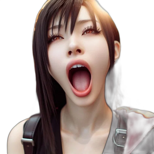 face, robot, photorealistic, 3d render, concept art, fantasy art, woman, surprised transparent PNG cut-out