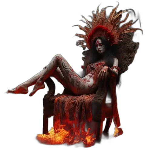 staff, creature, concept art, fantasy art, 3d render, pixel art, fire, red transparent PNG cut-out