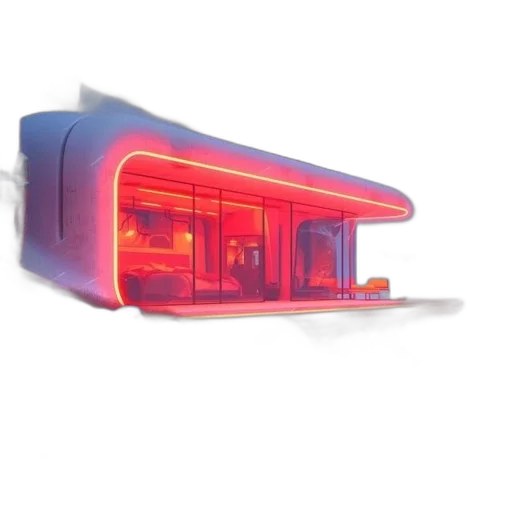 car, building, staff, weapon, 3d render, vaporwave, concept art, cyberpunk transparent PNG cut-out