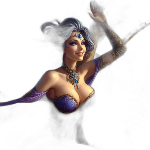 jewelry, staff, fantasy art, concept art, photorealistic, comic book art, blue, woman transparent PNG cut-out