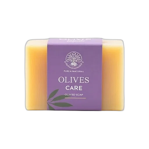 bar, olive, care, soap, purple, label, featuring, leaf transparent PNG cut-out