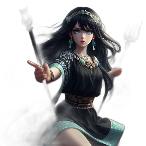 staff, sword, weapon, fantasy art, concept art, anime, 3d render, dark transparent PNG cut-out