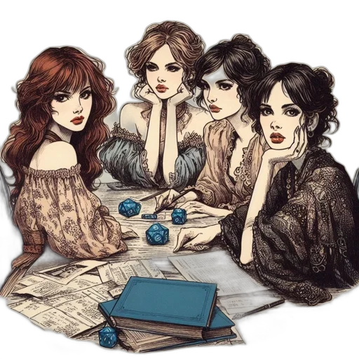 jewelry, dress, comic book art, fantasy art, concept art, watercolor, fire, four transparent PNG cut-out