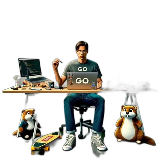 3d render, concept art, photorealistic, cartoon, man, gray, t-shirt, sits transparent PNG cut-out