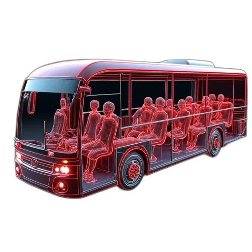 staff, 3d render, concept art, photorealistic, pixel art, rendering, bus, interior transparent PNG cut-out