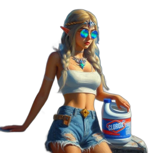 bottle, car, dress, robot, concept art, fantasy art, photorealistic, vaporwave transparent PNG cut-out
