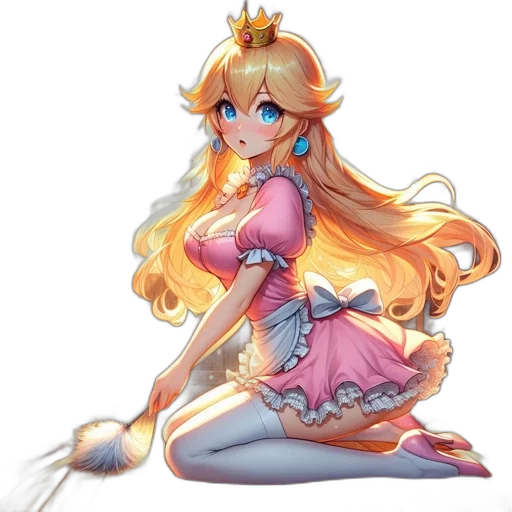 staff, crown, dress, fantasy art, pixel art, concept art, anime, animated transparent PNG cut-out