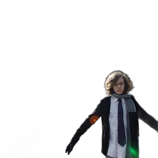 jacket, umbrella, creature, robot, 3d render, concept art, photorealistic, snow transparent PNG cut-out