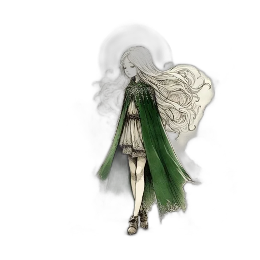 dress, dragon, staff, hair, fantasy art, concept art, pixel art, watercolor transparent PNG cut-out
