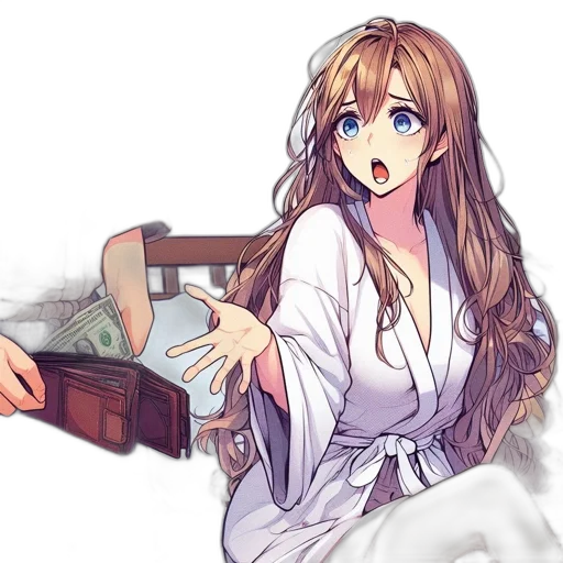 dress, staff, weapon, hair, anime, cartoon, concept art, pixel art transparent PNG cut-out