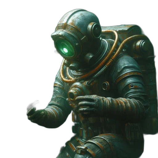 robot, creature, mask, concept art, fantasy art, cyberpunk, comic book art, outer space transparent PNG cut-out