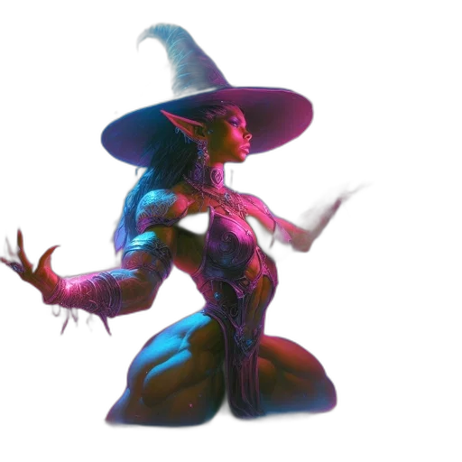 hat, dress, staff, creature, concept art, fantasy art, pixel art, 3d render transparent PNG cut-out