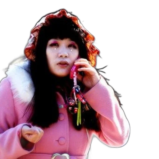 hat, face, photorealistic, vaporwave, snow, person, pink, coat transparent PNG cut-out