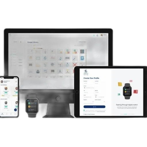 collection, devices, displaying, various, screens, icons, forms, apple transparent PNG cut-out