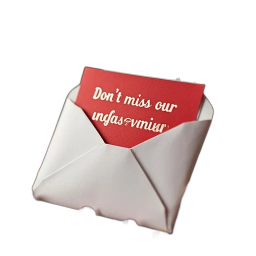 3d render, christmas, envelope, advertise transparent PNG cut-out