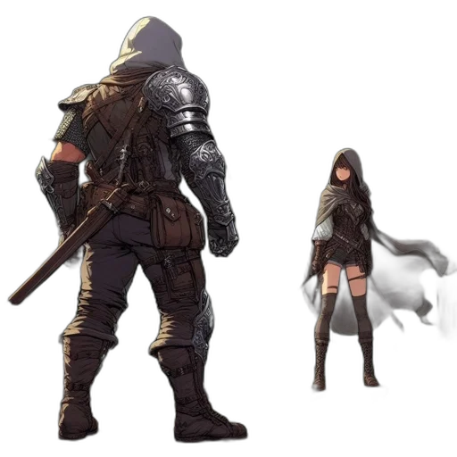 weapon, sword, concept art, fantasy art, 3d render, pixel art, monochrome, dark transparent PNG cut-out
