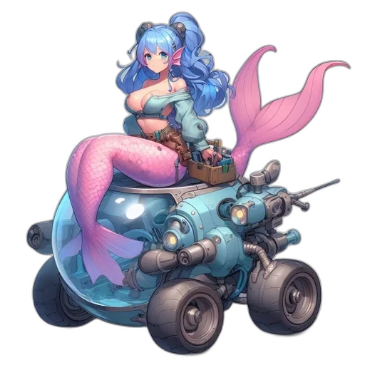 car, weapon, concept art, fantasy art, pixel art, vaporwave, blue, pastel transparent PNG cut-out