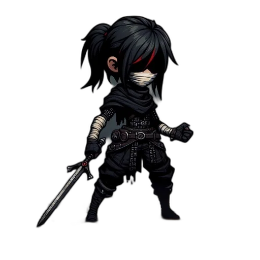 weapon, sword, staff, fantasy art, pixel art, concept art, comic book art, dark transparent PNG cut-out