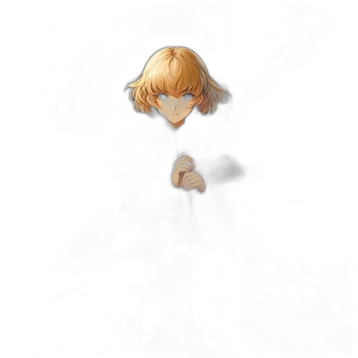 face, creature, mask, hair, concept art, 3d render, anime, photorealistic transparent PNG cut-out