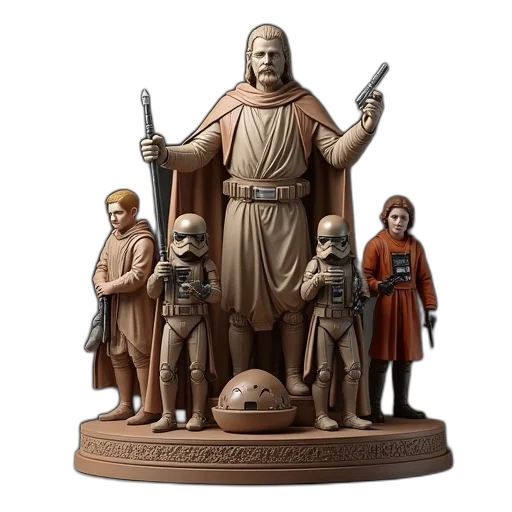 star, wars, pew, statue transparent PNG cut-out