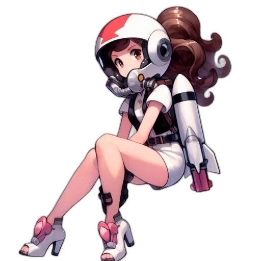 robot, staff, dress, concept art, pixel art, anime, cartoon, outer space transparent PNG cut-out