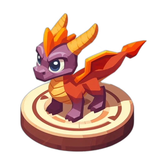 dragon, creature, staff, animal, concept art, pixel art, fantasy art, 3d render transparent PNG cut-out