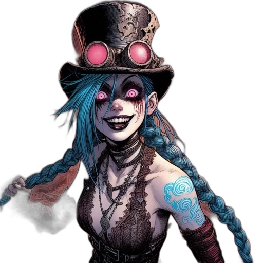 hat, mask, comic book art, concept art, cyberpunk, fantasy art, blue, dark transparent PNG cut-out